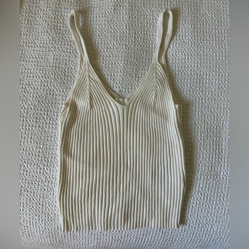 H&M Ribbed Beige Tank Top